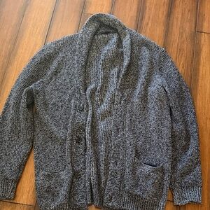 Men's Gray Knit Cardigan